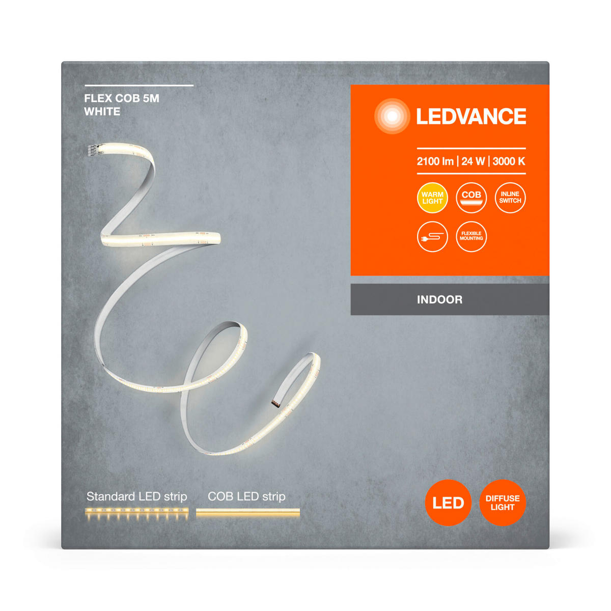 LED-STRIP Flex COB 500/0,8/0,16 cm   - Gelb, Basics, Kunststoff (500/0,8/0,16cm) - Ledvance