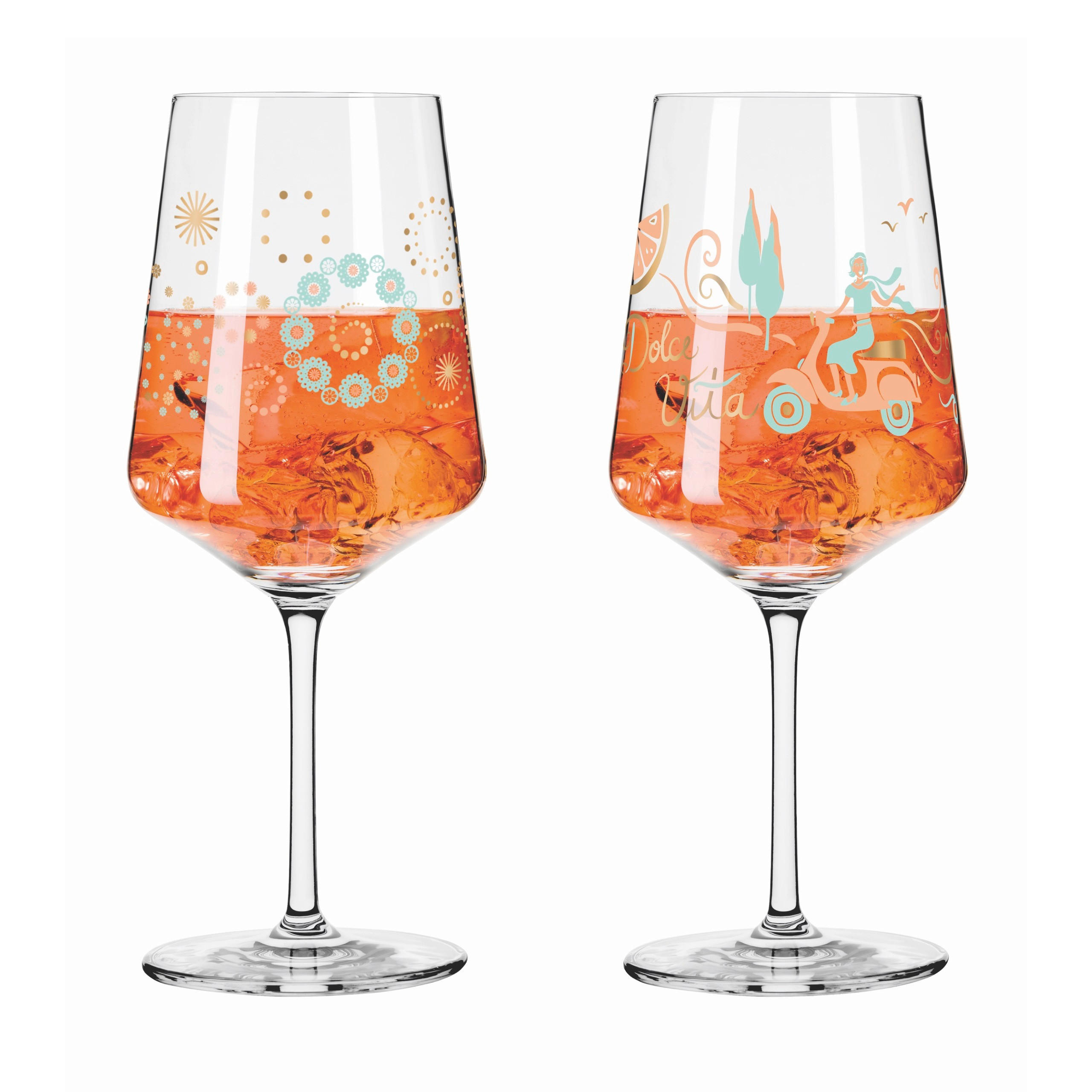 SADA POHÁROV 2 ks - priehľadné/pink, Design, sklo (9.3/22.5cm) - Ritzenhoff
