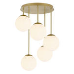 HÄNGELEUCHTE 42/59,5 cm  - Goldfarben/Weiß, Trend, Glas/Metall (42/59,5cm) - Novel
