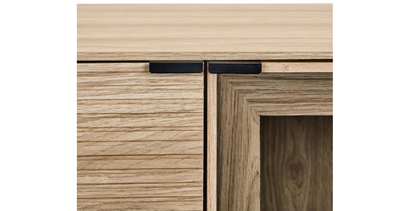 SIDEBOARD  150/80/40 cm  - Eichefarben/Schwarz, KONVENTIONELL, Glas/Holzwerkstoff (150/80/40cm) - Xora