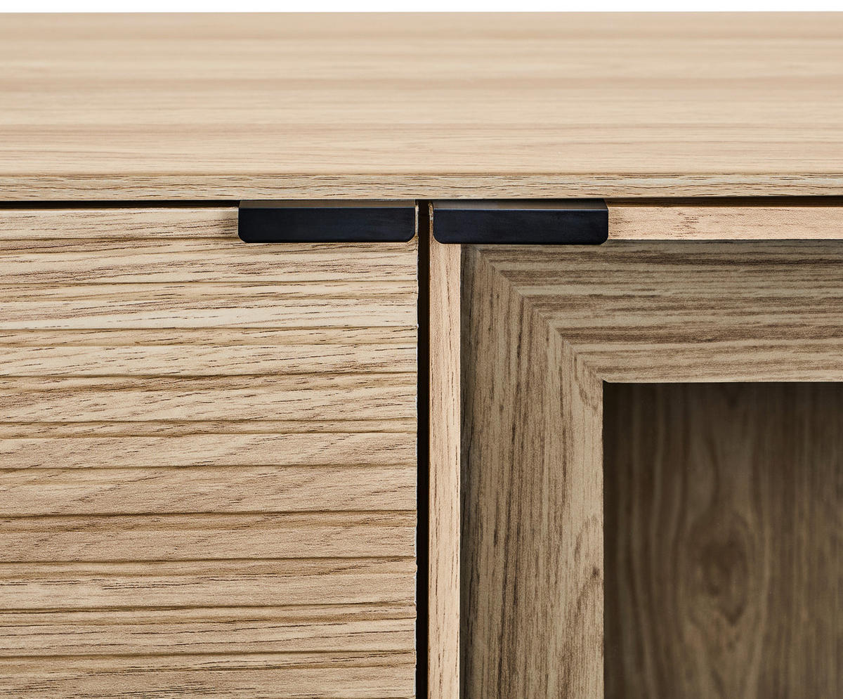 SIDEBOARD  150/80/40 cm  - Eichefarben/Schwarz, KONVENTIONELL, Glas/Holzwerkstoff (150/80/40cm) - Xora