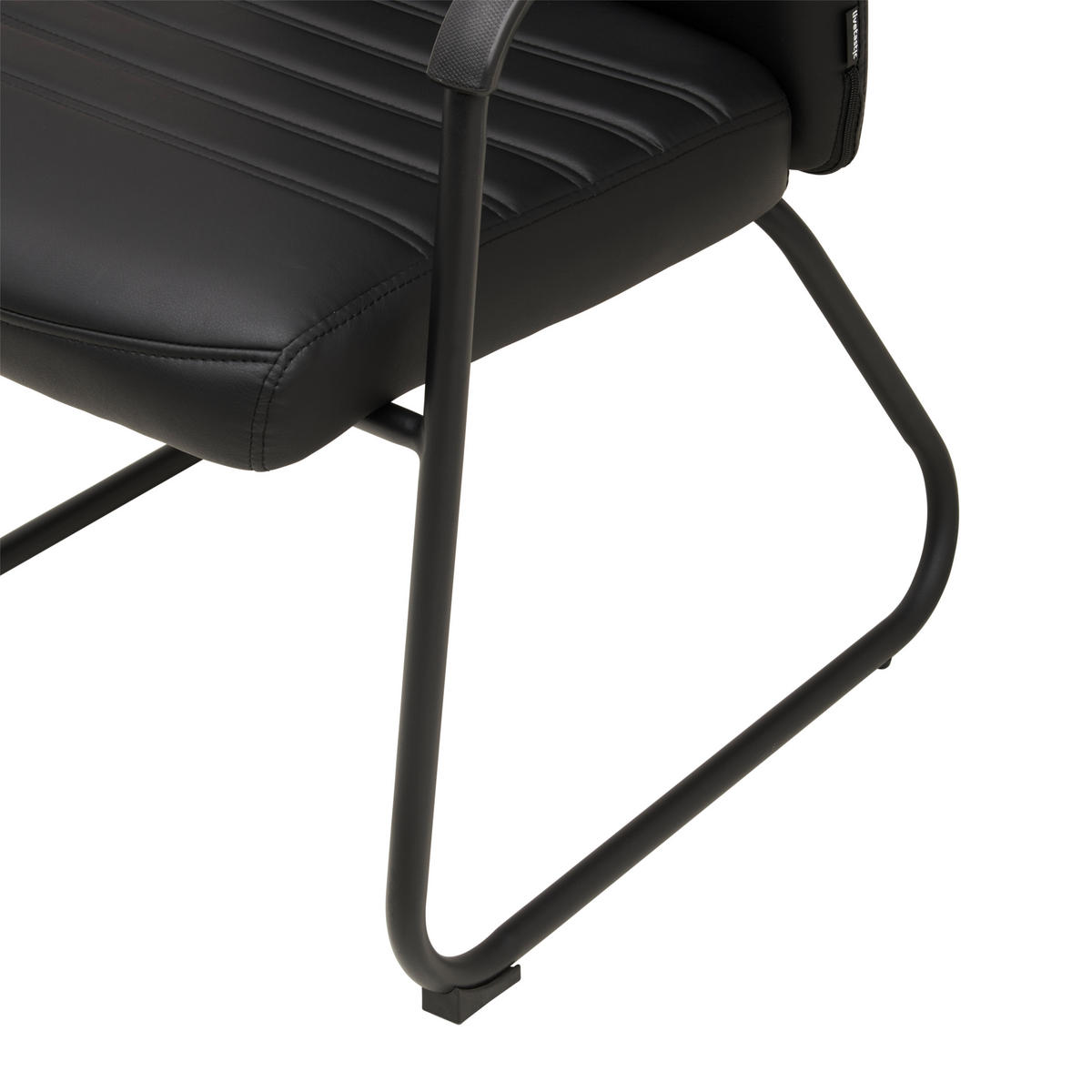 BESUCHERSTUHL  in Lederlook Schwarz  - Schwarz, Lifestyle, Holz/Kunststoff (55/92/64cm) - Livetastic