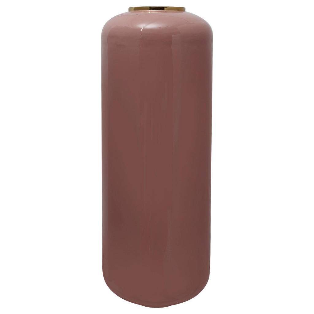 Bodenvase Art Deco Rosa Goldfarben, D: 30 Cm