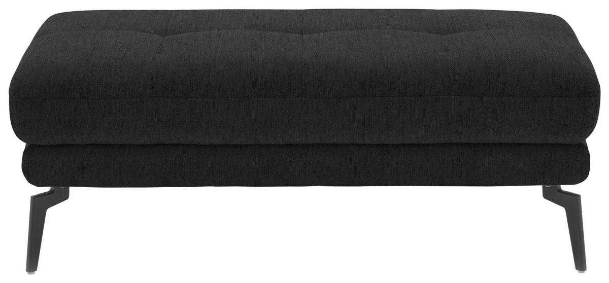 HOCKER in Textil Anthrazit  - Anthrazit/Schwarz, Design, Textil/Metall (132/45/68cm) - Beldomo Style