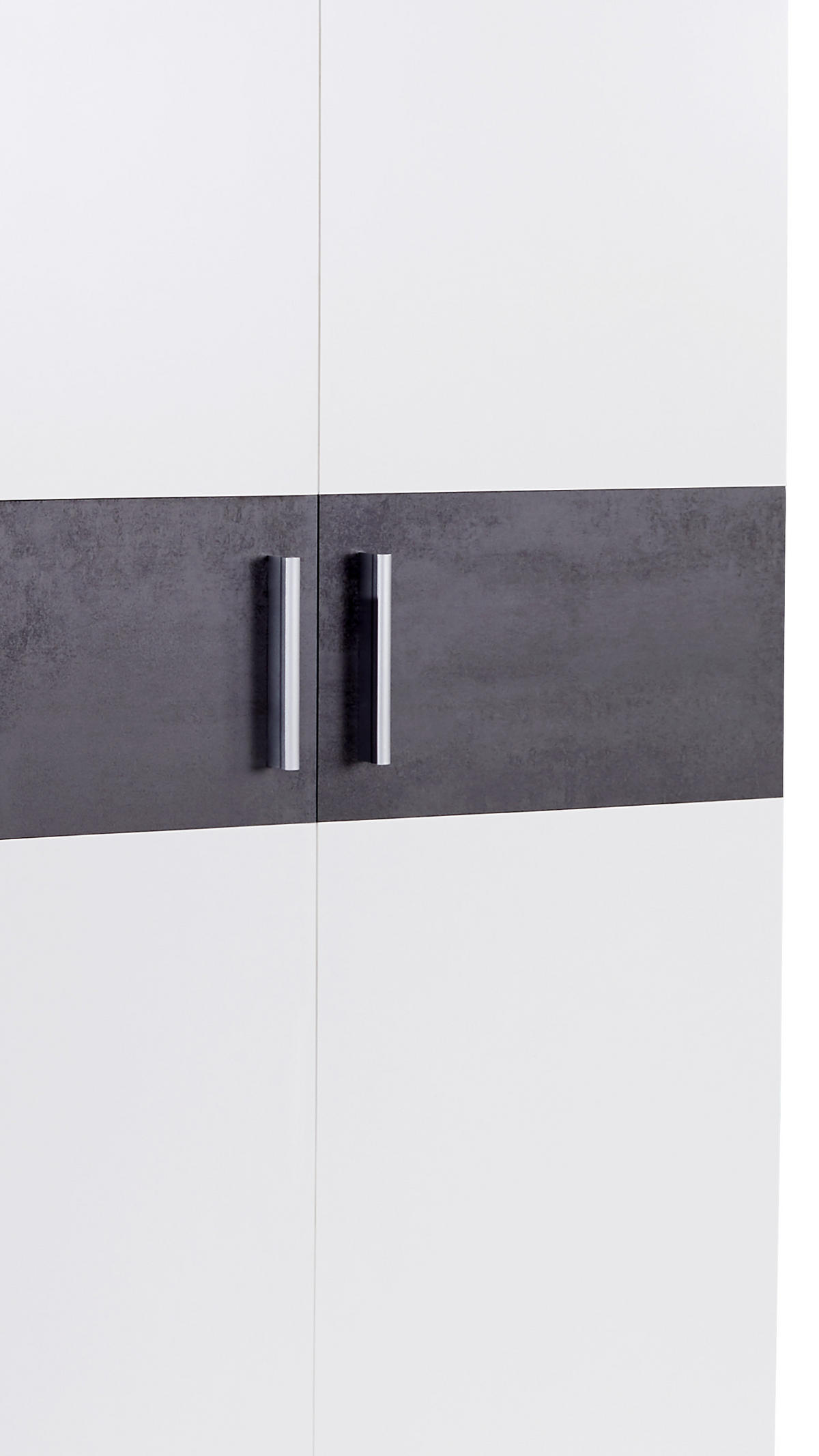 KLEIDERSCHRANK 2-türig Weiß, Dunkelgrau  - Dunkelgrau/Silberfarben, KONVENTIONELL, Holzwerkstoff/Kunststoff (90/191,1/55cm) - MID.YOU