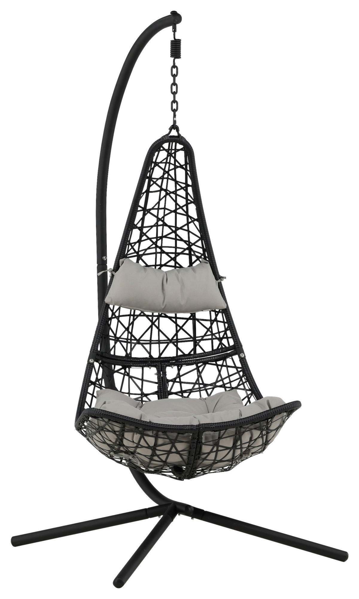 HÄNGFÅTÖLJ   132/205/130 cm  - grå/svart, Klassisk, plast (132/205/130cm) - Gardenson