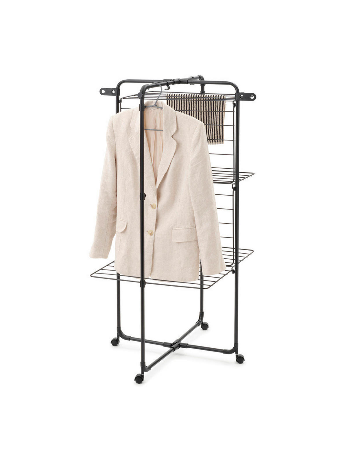 VERTIKALNA SUŠILICA ZA VEŠ - crna, Osnovno, metal (76,2/73,7/125,6cm) - Brabantia