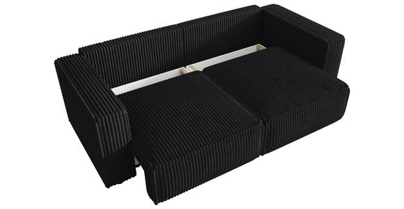 SCHLAFSOFA Cord Anthrazit  inkl. Zierkissen, Bettkasten, Schlaffunktion  - Anthrazit/Schwarz, MODERN, Kunststoff/Textil (250/68/104cm) - Xora