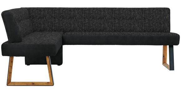 ECKBANK 173/225 cm  in Schwarz, Eichefarben  - Eichefarben/Schwarz, KONVENTIONELL, Holz/Textil (173/225cm) - Voleo