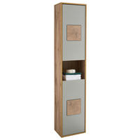 HOCHSCHRANK 40/190/30 cm  - Eiche Wotan/Hellgrau, MODERN, Holzwerkstoff/Kunststoff (40/190/30cm) - MID.YOU