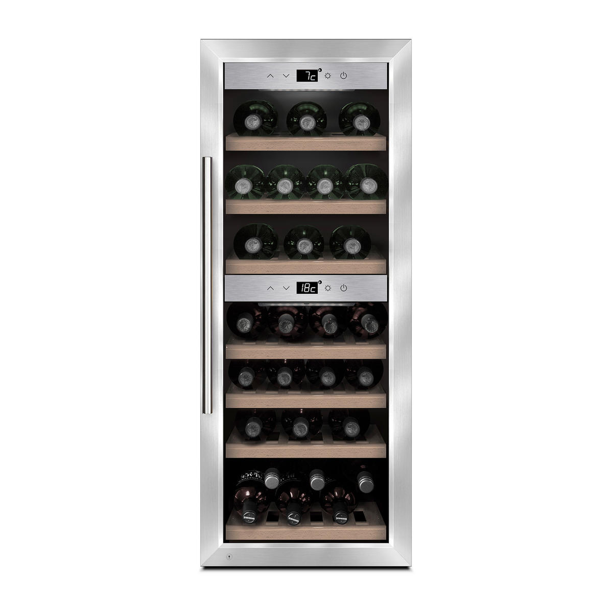 WEINKÜHLSCHRANK  - Edelstahlfarben, Basics, Metall (39,5/63/103,5cm) - CASO Design