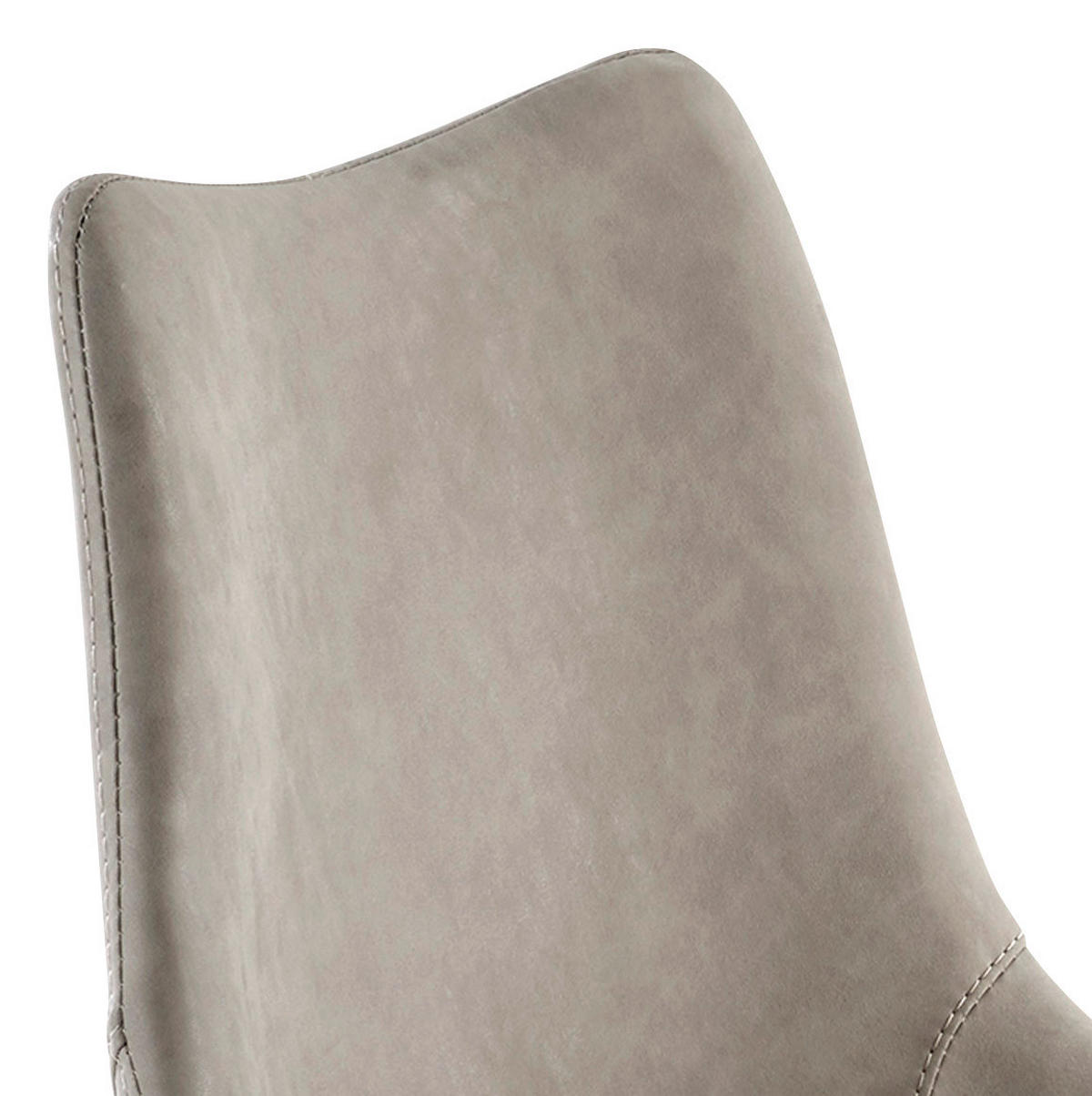 BARHOCKER Lederlook Grau Edelstahl Buche Schichtholz Sitzfläche 360° drehbar, abwischbar  - Edelstahlfarben/Grau, KONVENTIONELL, Holz/Textil (43/85-110/50cm) - Livetastic