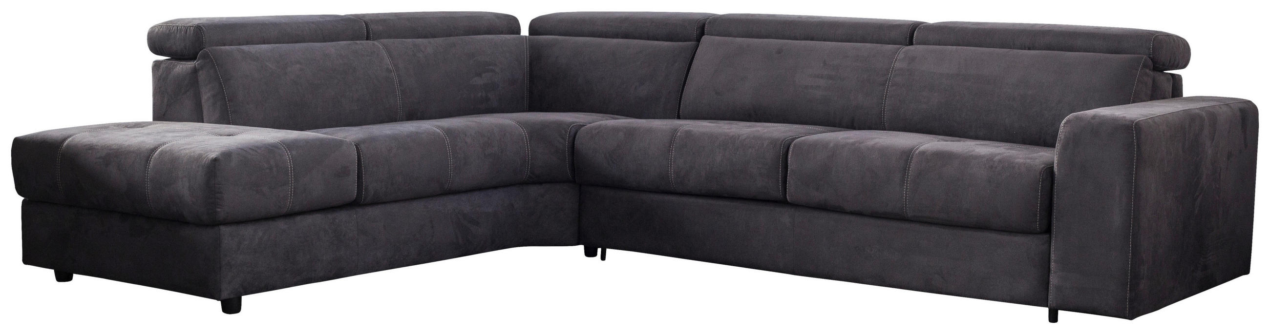 KUTNA GARNITURA tekstil  antracit   - bijela/crna, Moderno, tekstil/plastika (236/302cm) - Hom`in