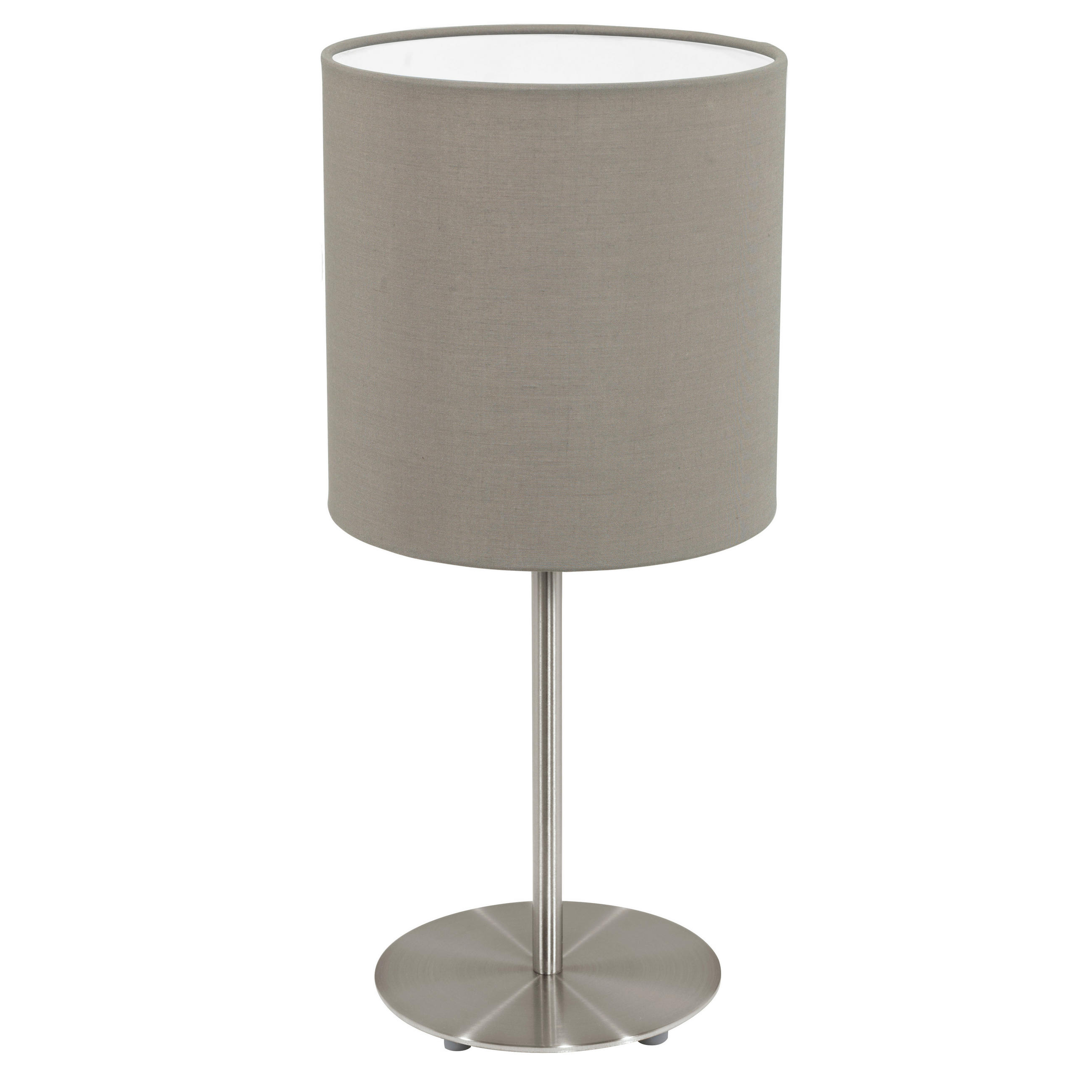 TISCHLEUCHTE Pasteri 18/40 cm   - Taupe/Nickelfarben, KONVENTIONELL, Textil/Metall (18/40cm) - Eglo