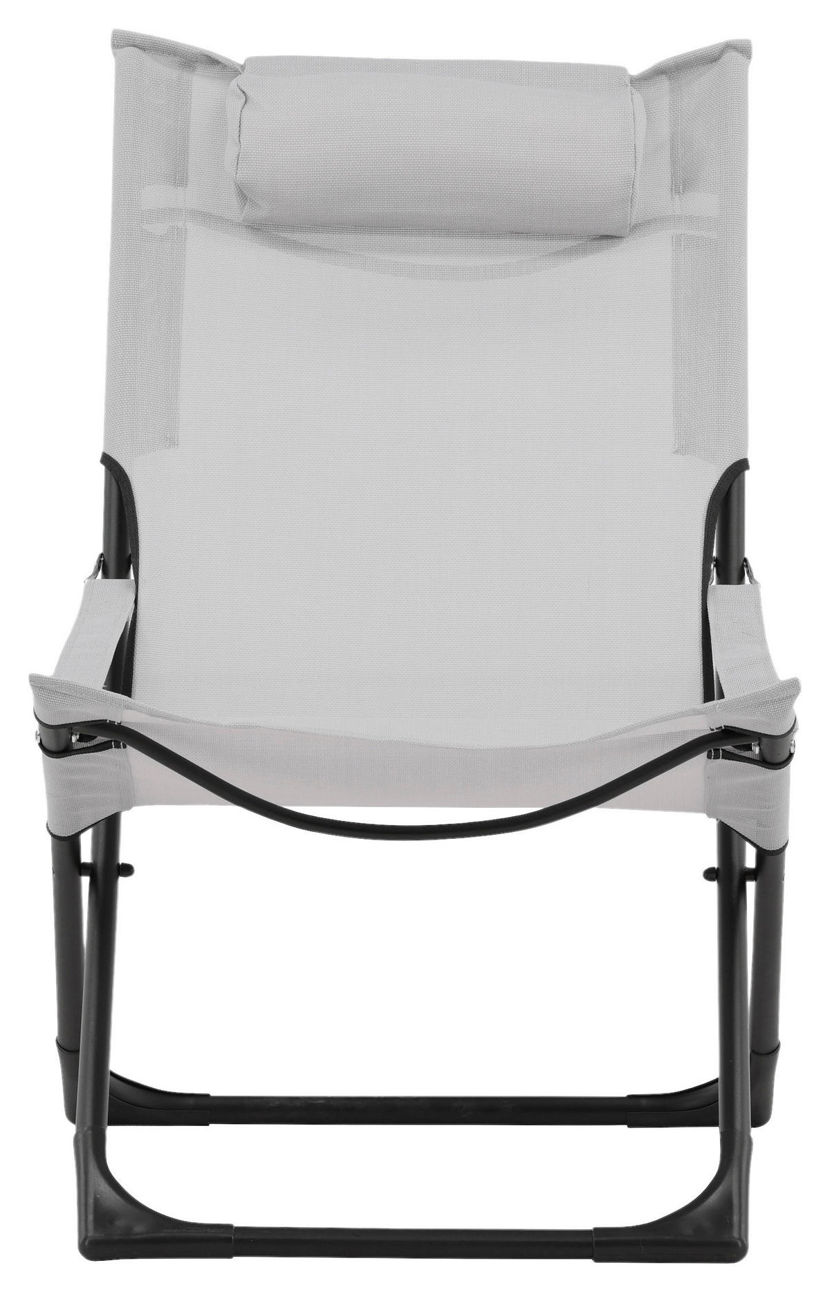 STRANDSESSEL 63/89/84 cm  - Schwarz/Grau, KONVENTIONELL, Textil/Metall (63/89/84cm) - Gardenson