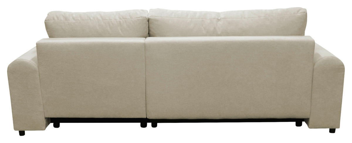 ECKSOFA Beige Struktur  - Beige/Schwarz, Design, Kunststoff/Textil (250/160cm) - MID.YOU