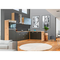 ECKKÜCHE 280/170 cm  in Grau, Eiche San Remo  - Edelstahlfarben/Eiche San Remo, MODERN, Holzwerkstoff/Metall (280/170cm) - FlexWell