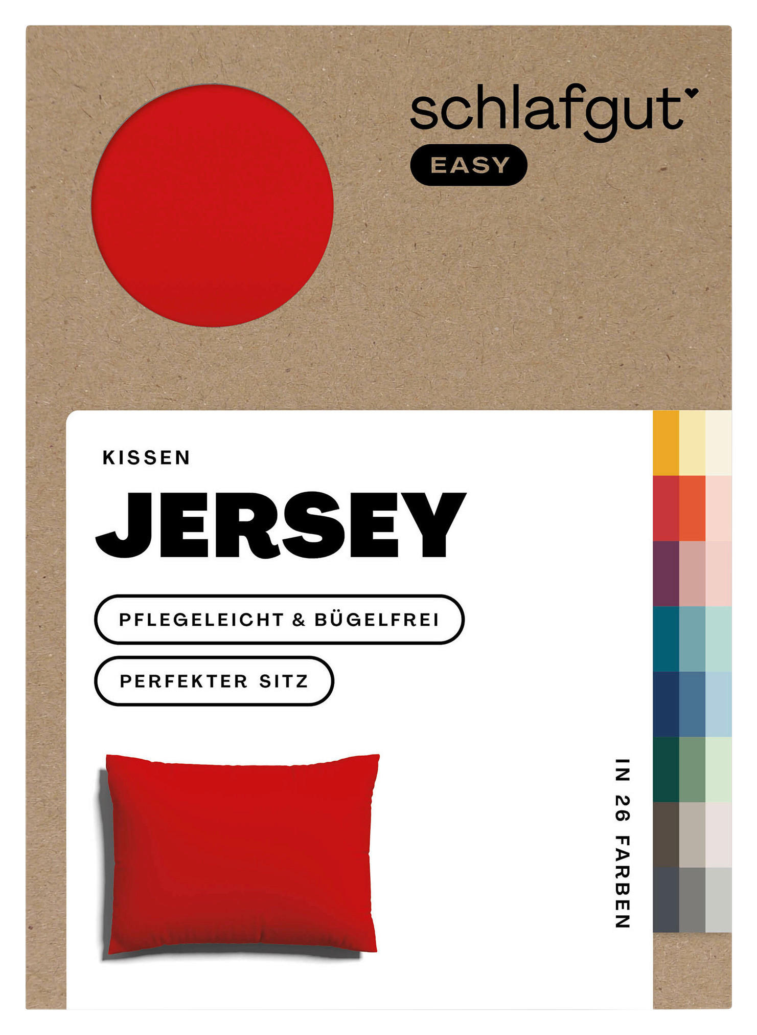 KISSENHÜLLE EASY JERSEY 40/60 cm  - Dunkelrot, Basics, Textil (40/60cm) - Schlafgut