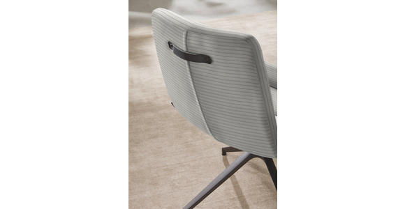 ARMLEHNSTUHL  in Cord  - Greige/Schwarz, Design, Textil/Metall (61/88/66cm) - Dieter Knoll