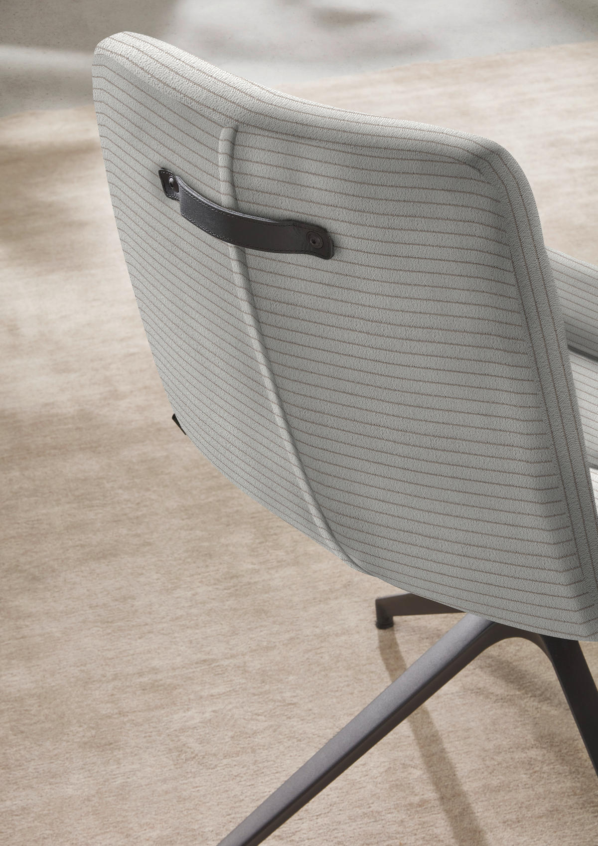 ARMLEHNSTUHL  in Cord  - Greige/Schwarz, Design, Textil/Metall (61/88/66cm) - Dieter Knoll