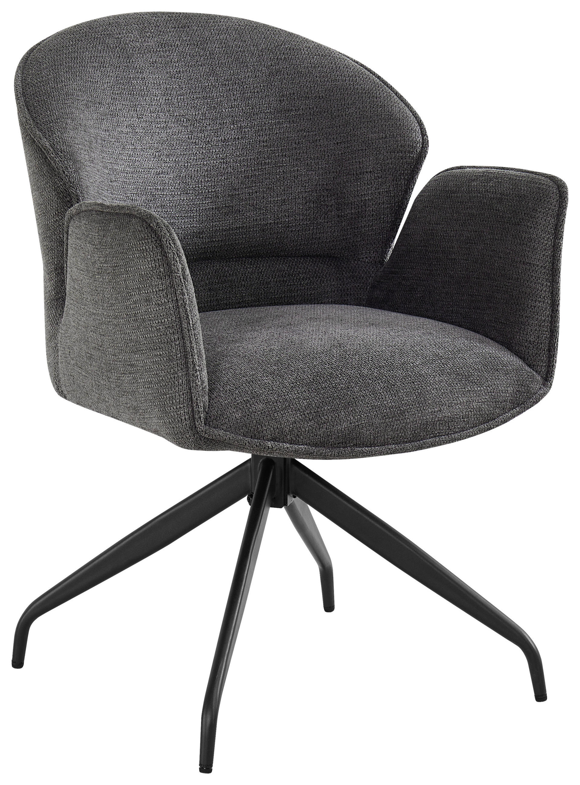 ARMLEHNSTUHL  in Eisen Webstoff  - Schwarz, MODERN, Holz/Textil (60/86/61cm) - MID.YOU