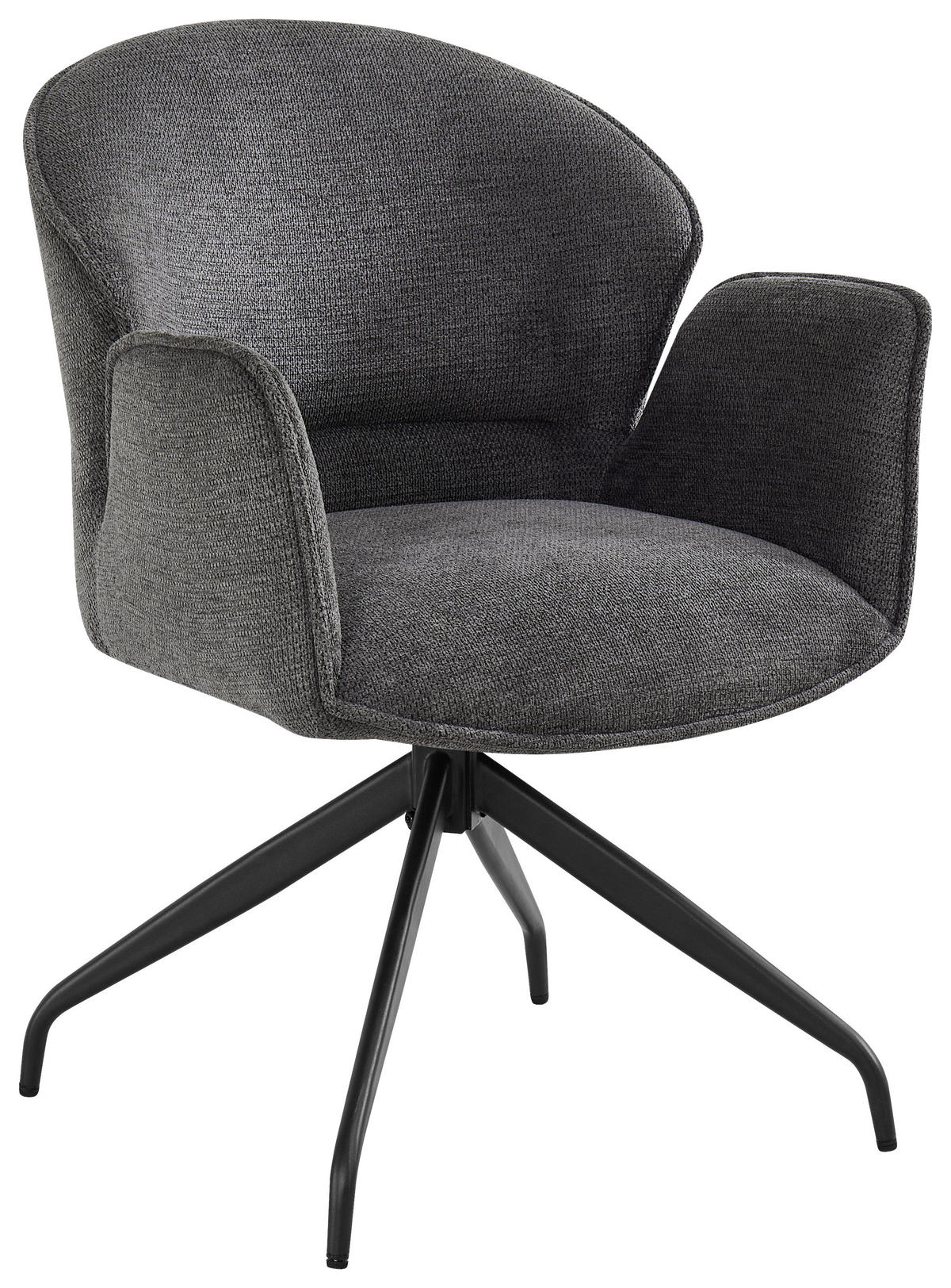 ARMLEHNSTUHL  in Eisen Webstoff  - Schwarz, MODERN, Holz/Textil (60/86/61cm) - MID.YOU