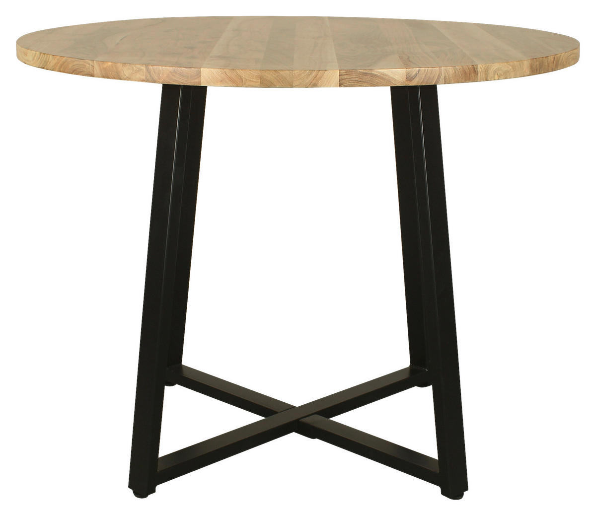 ESSTISCH in Holz, Metall 100/100/77 cm  - Schwarz/Akaziefarben, MODERN, Holz/Metall (100/100/77cm) - MID.YOU
