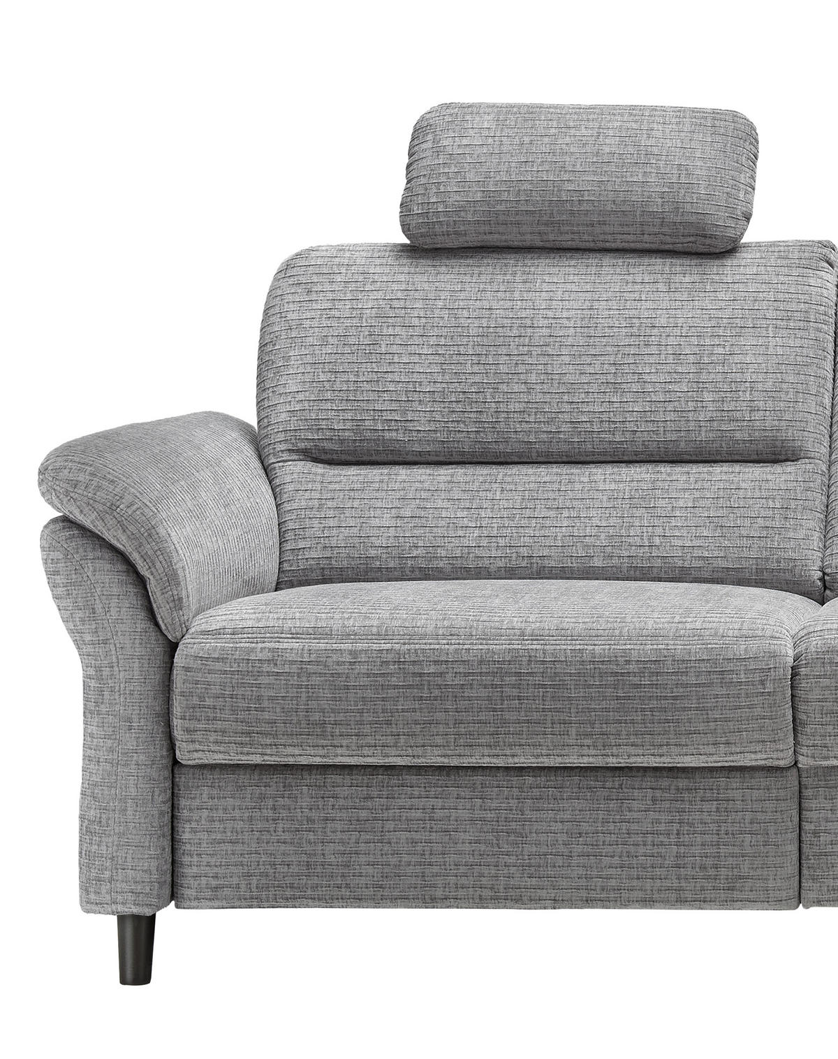 ECKSOFA in Mikrofaser Grau  - Weiss/Schwarz, Modern, Holz/Textil (266/190cm) - Livetastic