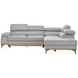 ECKSOFA  in Webstoff Creme Bettkasten, Schlaffunktion, Kopfteilverstellung  282/226 cm  - Creme/Schwarz, Natur, Holz/Textil (282/226cm) - Novel