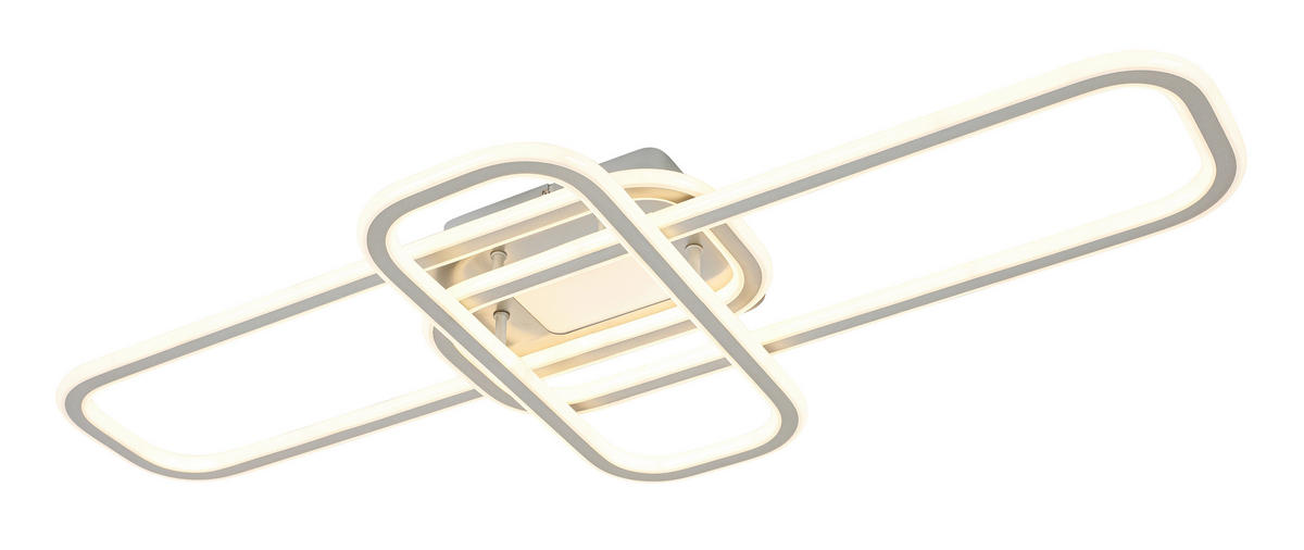 LED-DECKENLEUCHTE Etamin 103/46/11 cm   - Alufarben/Weiß, Design, Kunststoff/Metall (103/46/11cm) - Novel