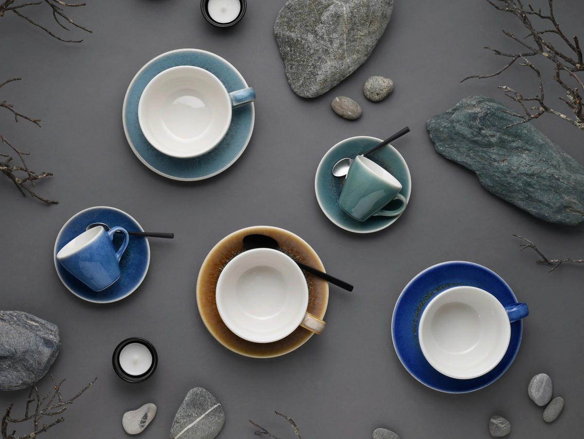 CAPPUCCINOTASSE MIT UNTERTASSE Caldera Mix    - Multicolor, Basics, Keramik - Creatable