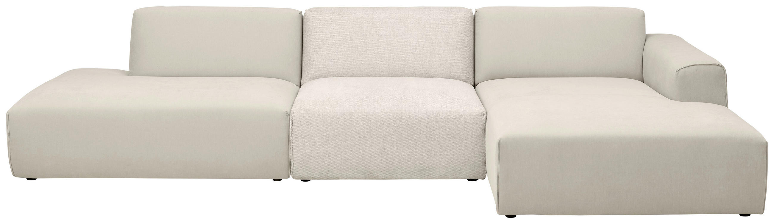 ECKSOFA Silberfarben, Perlmutt Chenille, Flachgewebe Rücken echt  - Silberfarben/Perlmutt, KONVENTIONELL, Kunststoff/Textil (342/165cm) - SetOne by Musterring