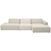 ECKSOFA Silberfarben, Perlmutt Chenille, Flachgewebe Rücken echt  - Silberfarben/Perlmutt, KONVENTIONELL, Kunststoff/Textil (342/165cm) - SetOne by Musterring