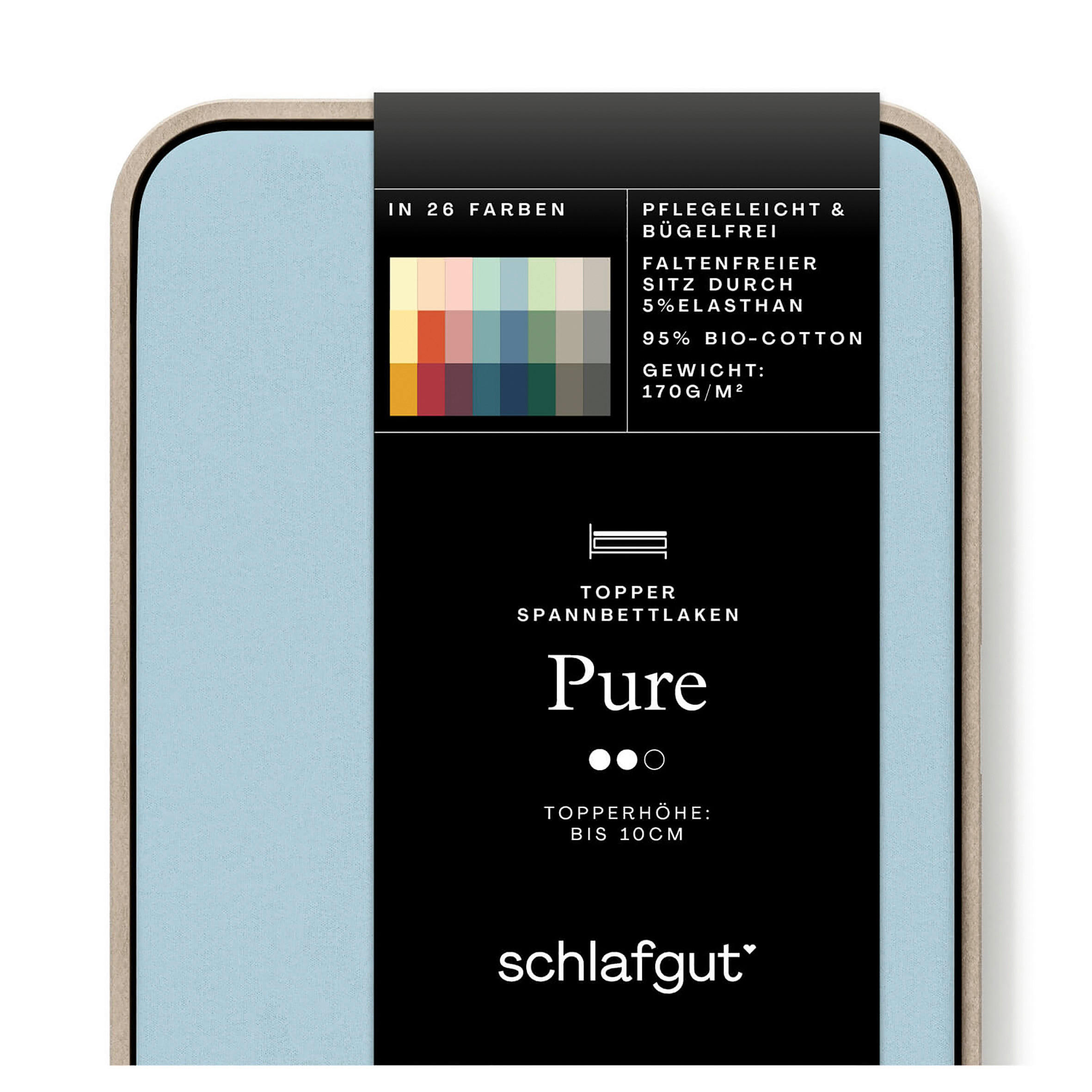 TOPPER-SPANNBETTTUCH PURE Jersey  - Hellblau, Basics, Textil (140-160/200-220cm) - Schlafgut