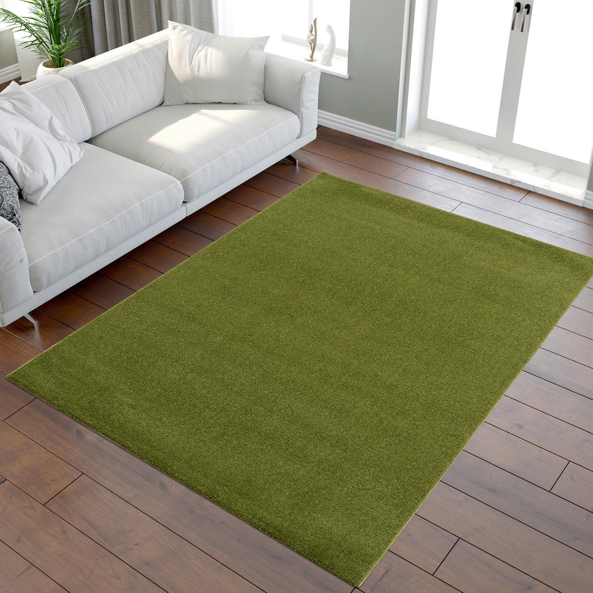 WEBTEPPICH 200/290 cm Uni Grün  - Grün, LIFESTYLE, Kunststoff/Textil (200/290cm) - Novel