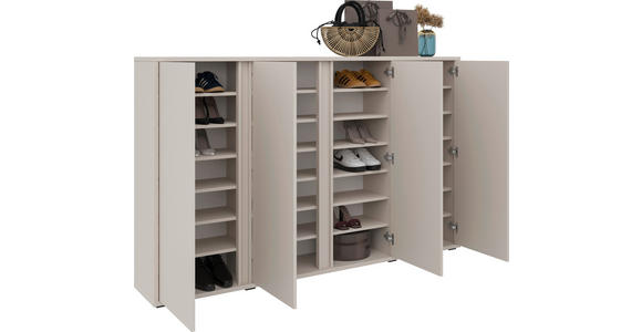 SCHUHSCHRANK 192,7/120/34 cm - Kaschmir/Anthrazit, KONVENTIONELL, Holzwerkstoff/Kunststoff (192,7/120/34cm) - Xora