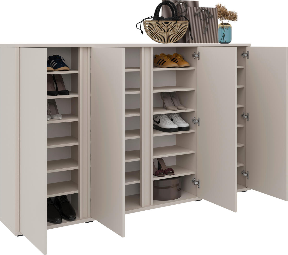 SCHUHSCHRANK Kaschmir  - Kaschmir/Anthrazit, KONVENTIONELL, Holzwerkstoff/Kunststoff (192,7/120/34cm) - Xora