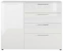 KOMMODE 135/107/40 cm  - Chromfarben/Schwarz, MODERN, Holzwerkstoff/Kunststoff (135/107/40cm) - Germania