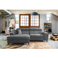 ECKSOFA Grau Velours  - Schwarz/Grau, Design, Textil/Metall (181/267cm) - Carryhome