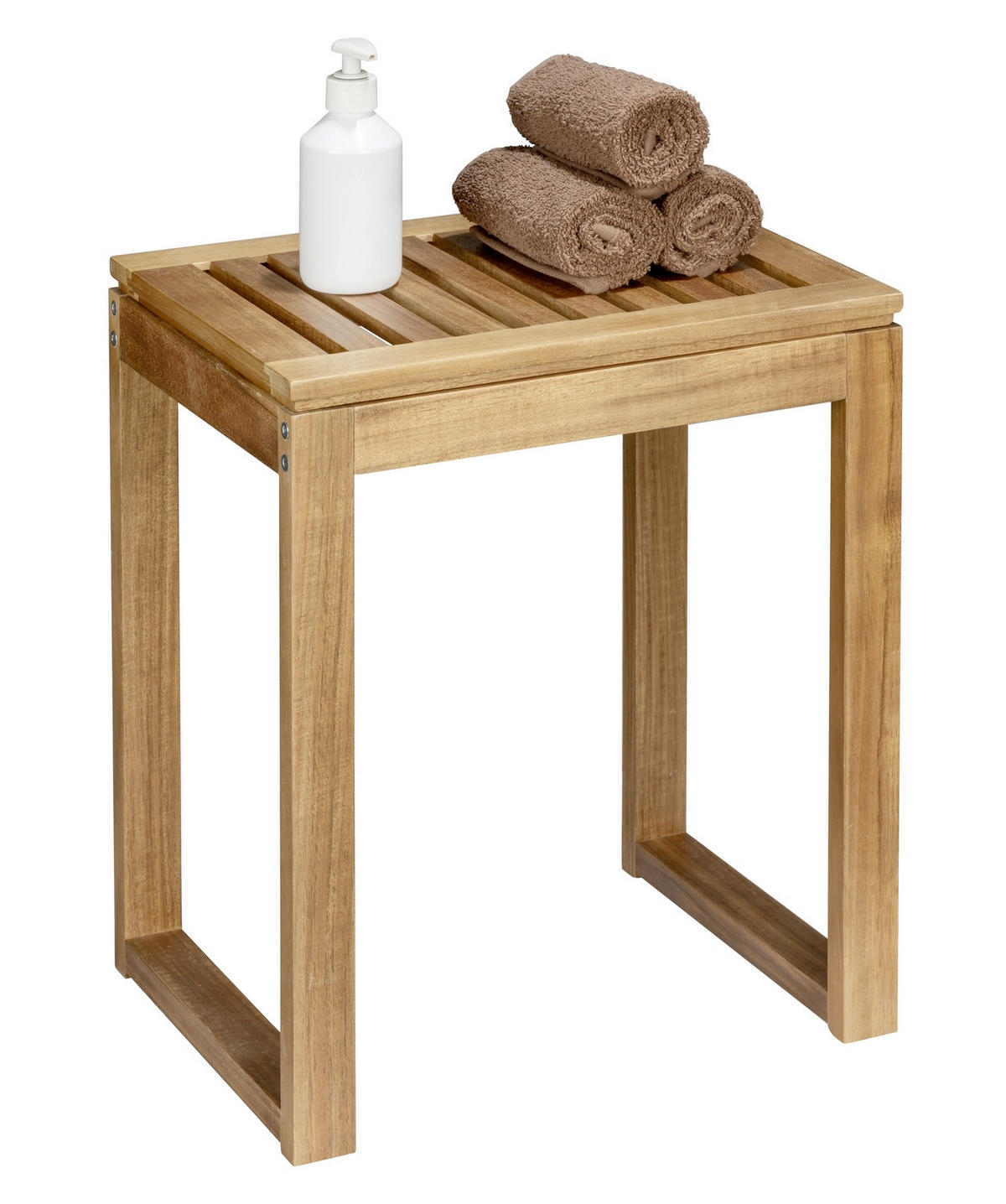 BADHOCKER - Akaziefarben, Natur, Holz (40/46/30cm) - Wenko