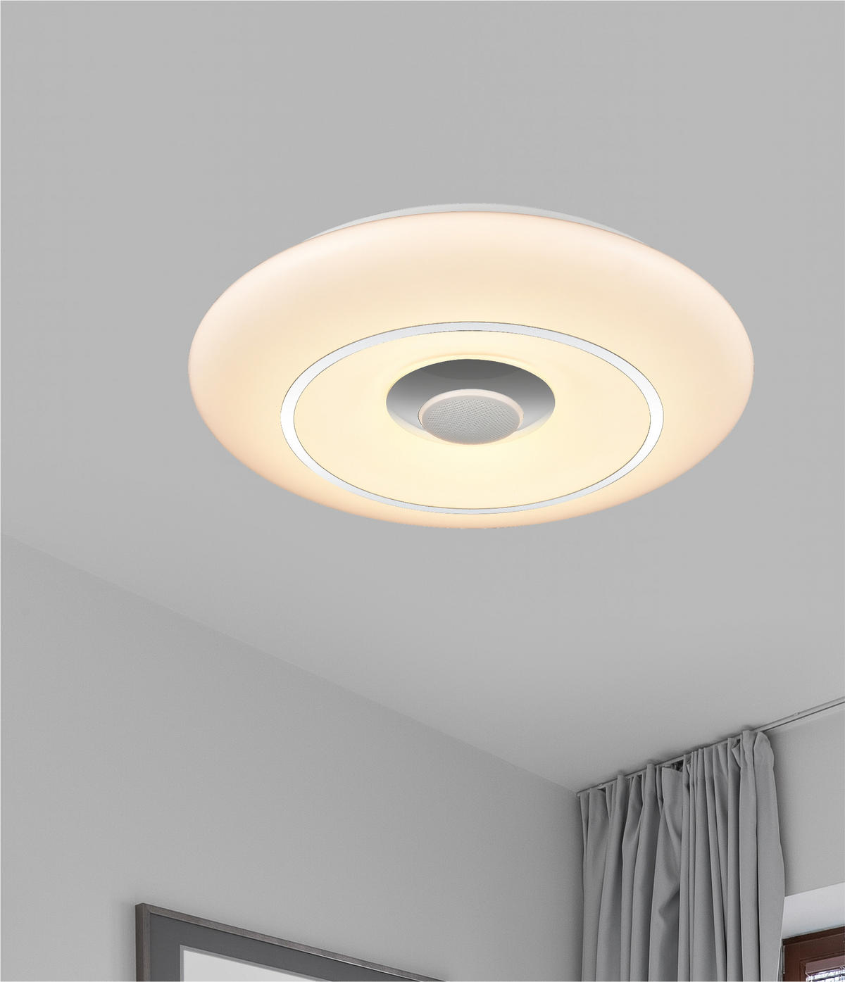 STROPNÉ LED SVIETIDLO, 39/7 cm  - biela/chrómová, Lifestyle, kov/plast (39/7cm) - Novel