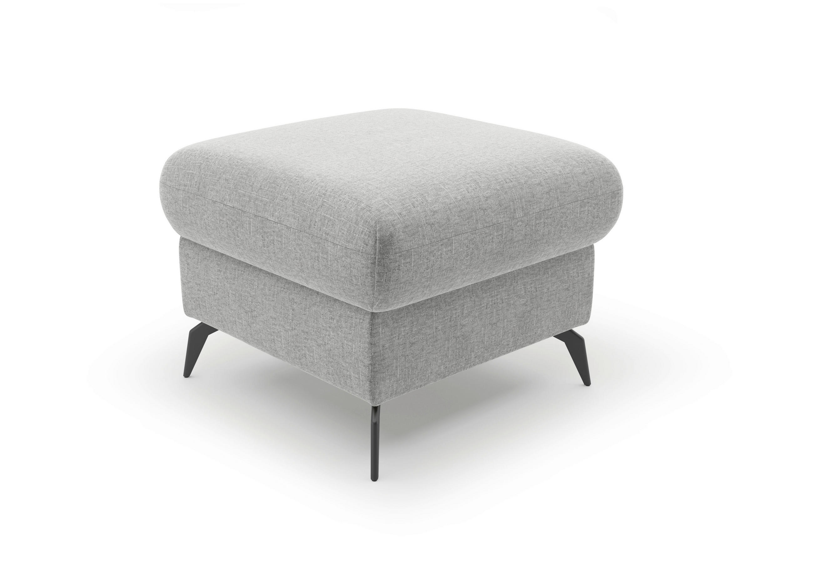 HOCKER Flachgewebe Hellgrau - Hellgrau/Schwarz, KONVENTIONELL, Textil/Metall (58/50/58cm) - Sit & More