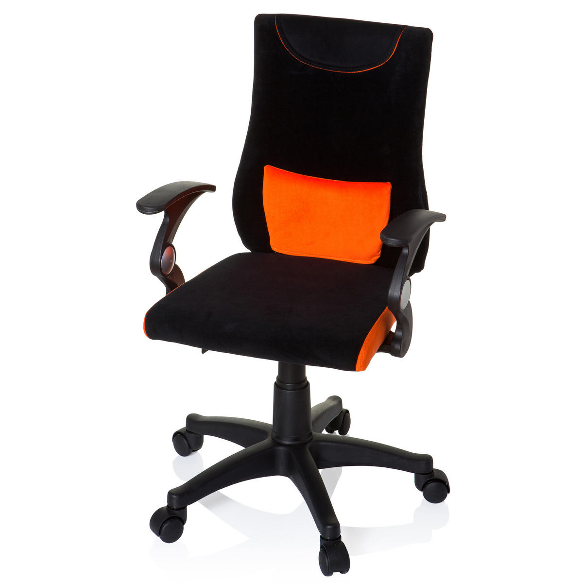 OTOČNÁ ŽIDLE PRO MLÁDEŽ, oranžová, černá - oranžová/černá, Basics, plast (50/87-97/40cm) - MID.YOU