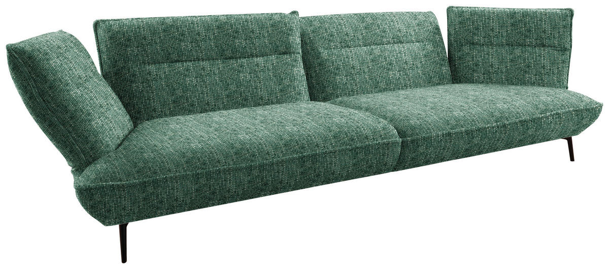 MEGASOFA in Flachgewebe Grün  - Schwarz/Grün, Design, Holzwerkstoff/Textil (339/92/99cm) - Moderano
