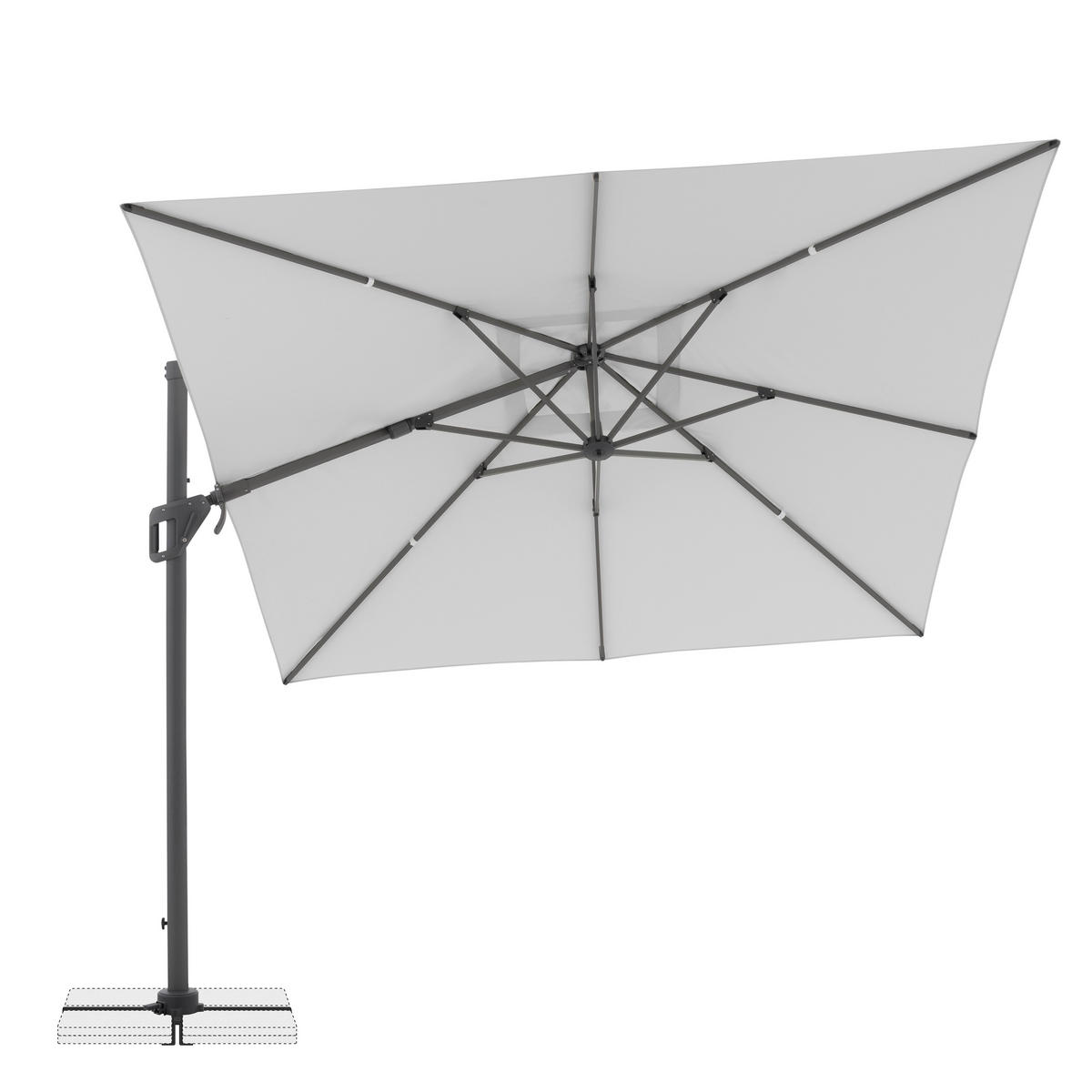 AMPELSCHIRM  300/300 cm  - Anthrazit/Hellgrau, Design, Textil/Metall (300/300cm) - Amatio