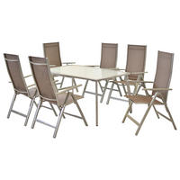 GARTENSET 7-teilig Aluminium 7-teilig  - Taupe/Silberfarben, MODERN, Textil/Metall - Gardenson