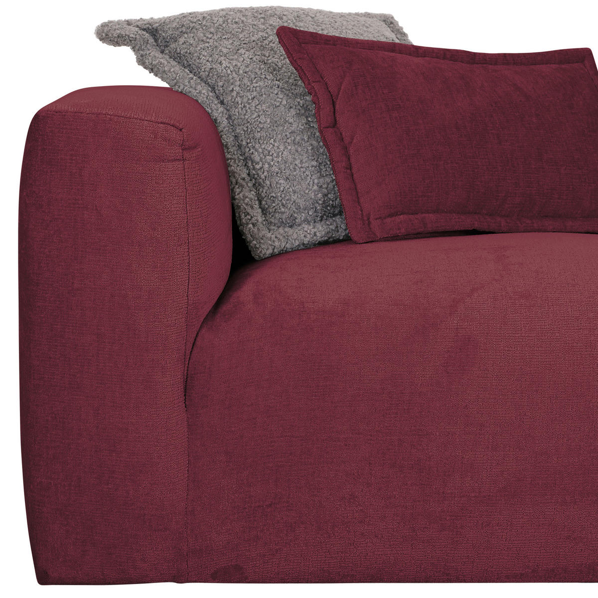 HÖRNSOFFA i chenille vinröd  - vinröd/svart, Design, textil/plast (280/175cm) - MID.YOU