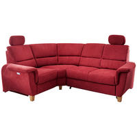 ECKSOFA  in Struktur Rot  186/237 cm  - Wildeiche/Rot, KONVENTIONELL, Holz/Textil (186/237cm) - Livetastic