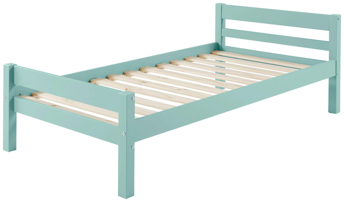 BETT 90/200 cm  in Türkis  - Taupe/Türkis, LIFESTYLE, Holz (90/200cm) - P & B