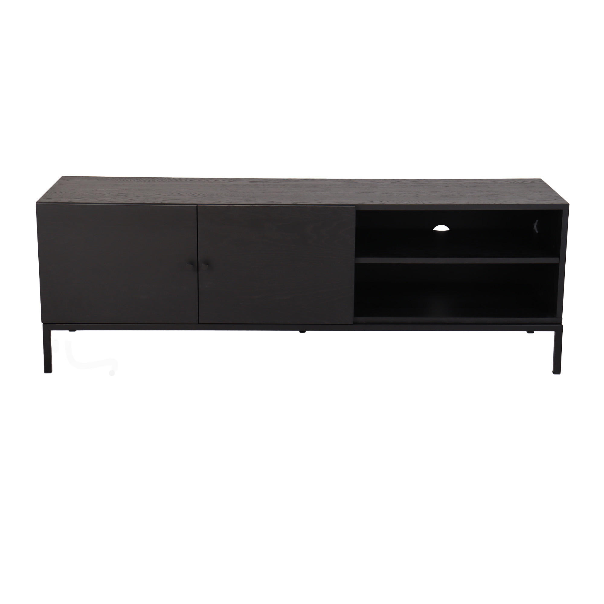 TV-BÄNK  150/50/45 cm  individuell utformning, finns i olika trädekorer  - svart, Klassisk, metall/trä (150/50/45cm) - Niels Andersson